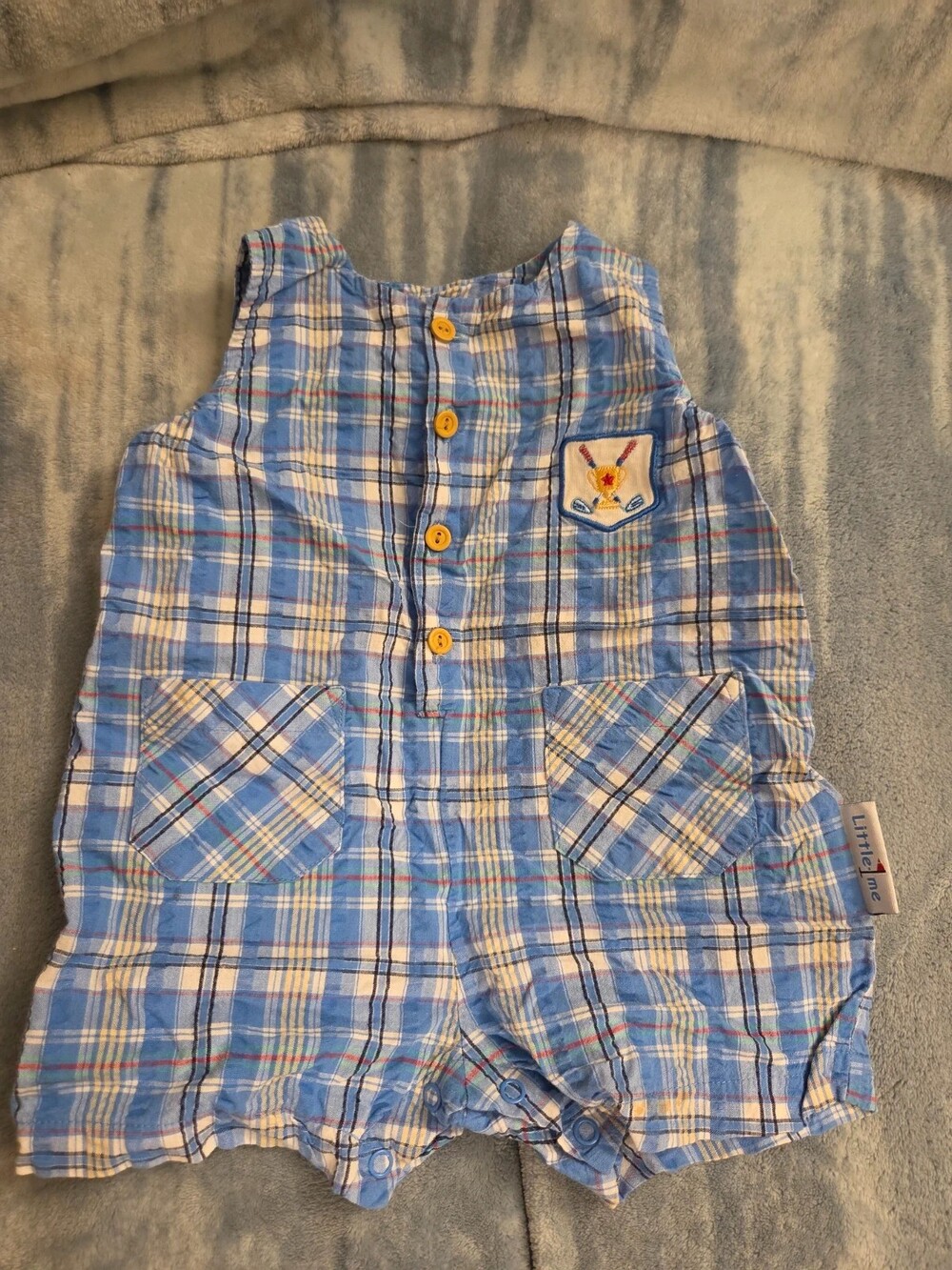 Little Me Baby Golf Onsie 3-6M Cotton Plaid Bodysuit